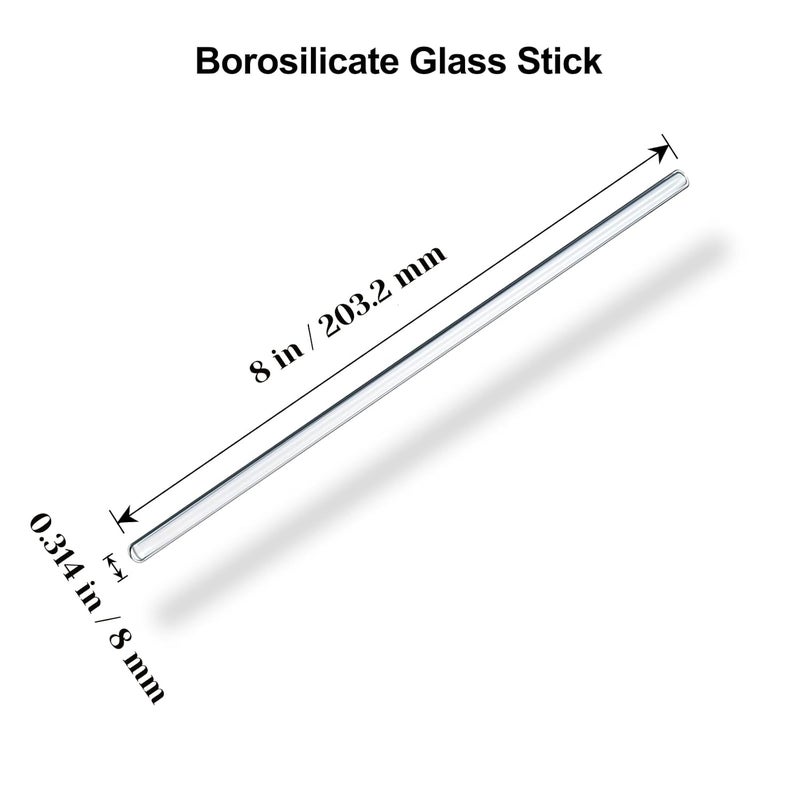 LIFEHIM 15 Pack Glass Stirring Rods: Diameter 0.314 inch Length 8 inch Glass Stir Sticks, Borosilicate Glass Stirring Rod for Mixing Lab - Image 2